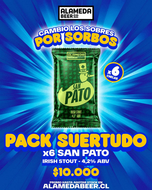Pack Suertudo: 6 latas de San Pato, Irish Stout 4,2% ABV, a $10.000